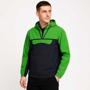 A|X Armani Exchange Mens Green Navy Colorblock Windbreaker Jacket XS Lightweight